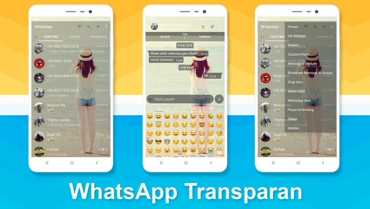 Aplikasi WhatsApp Transparan Android
