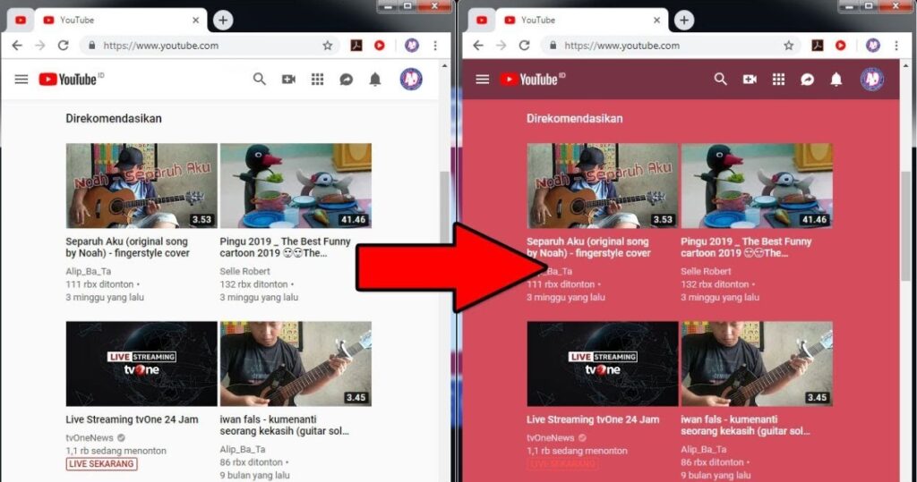 Cara Ganti Tema YouTube PC