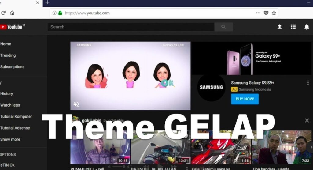 Cara Membuat Background YouTube Menjadi Hitam