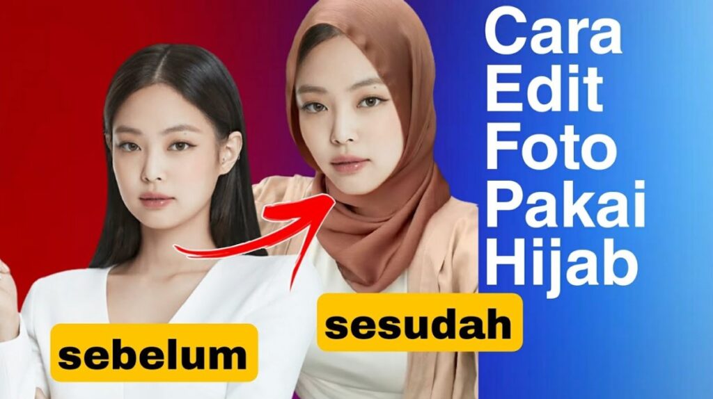 cara edit foto pakai jilbab