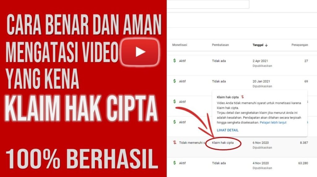 cara membuat hak cipta YouTube