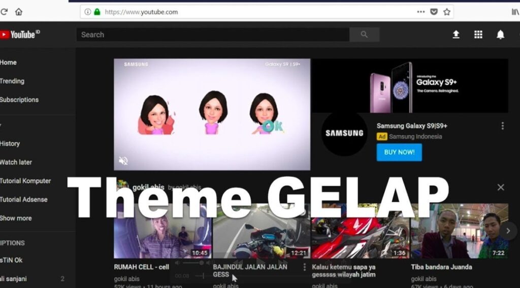 Cara Membuat Tema Youtube Hitam