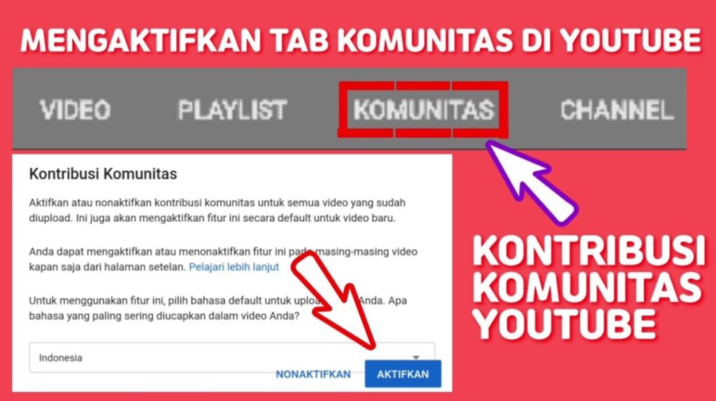 cara menampilkan komunitas di YouTube