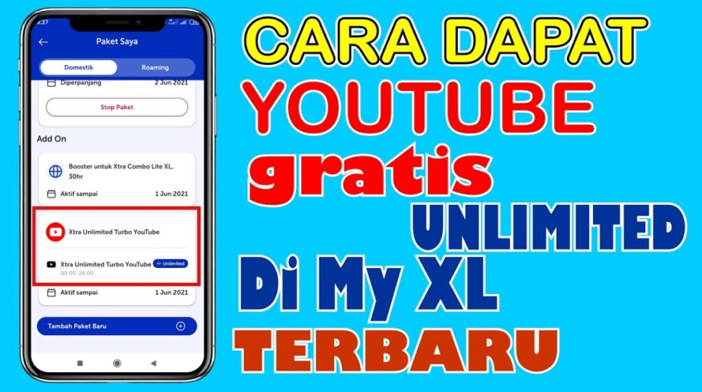 cara mengaktifkan kuota YouTube XL