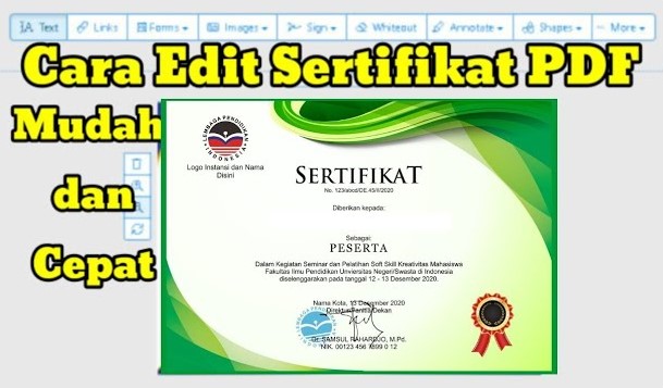 Cara Edit Nama di Sertifikat PDF