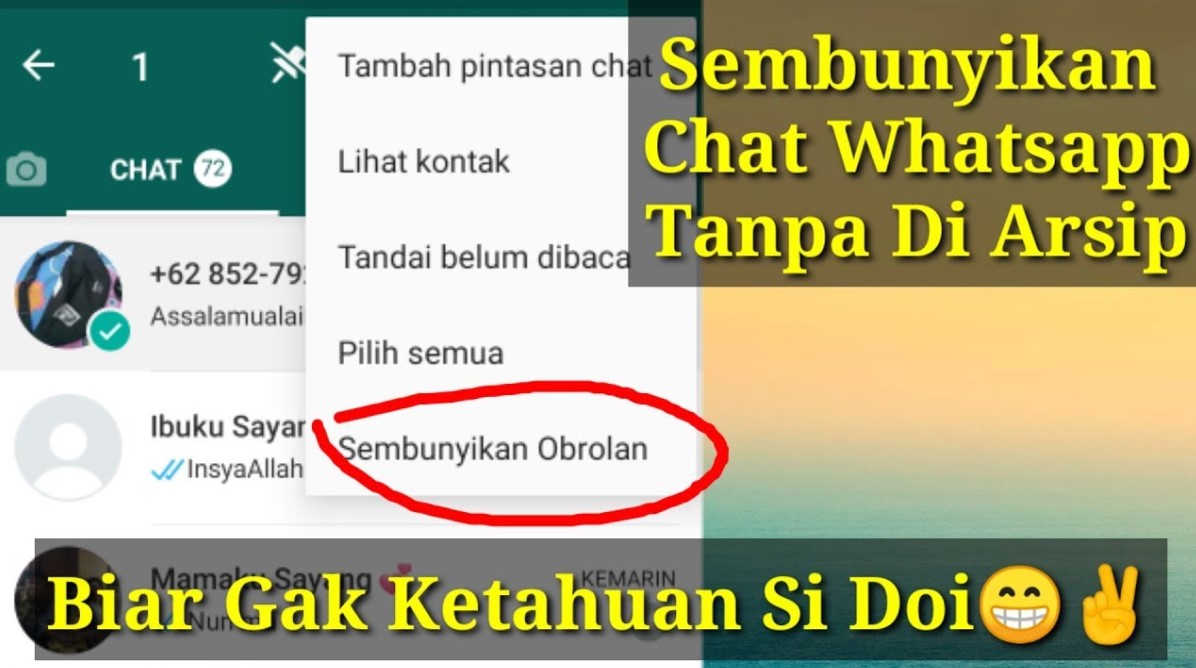 Cara Menyembunyikan Chat WA Selain Arsip Tanpa Aplikasi