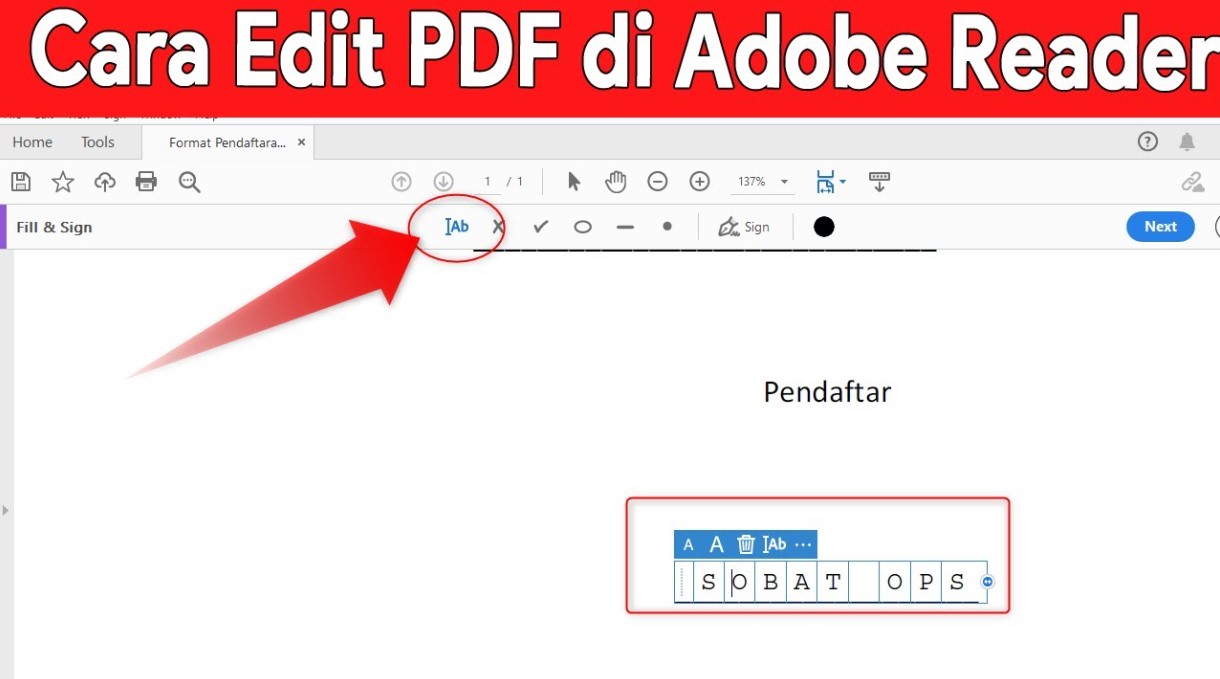 cara edit PDF di Adobe Reader